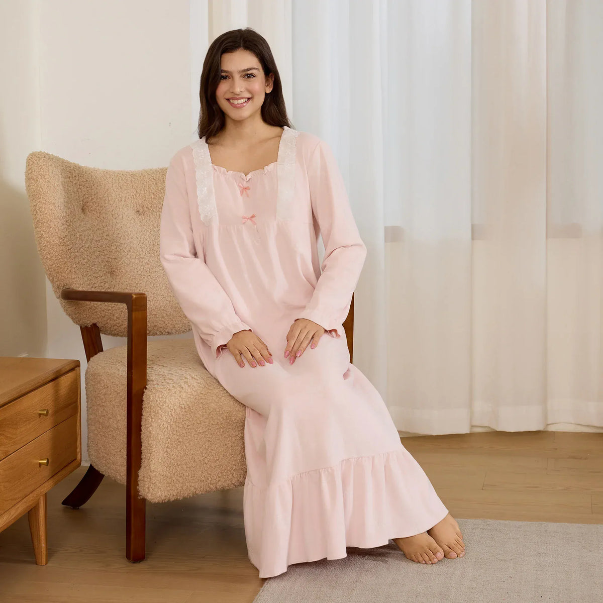 Jacquard Pajama Dress for Women Image