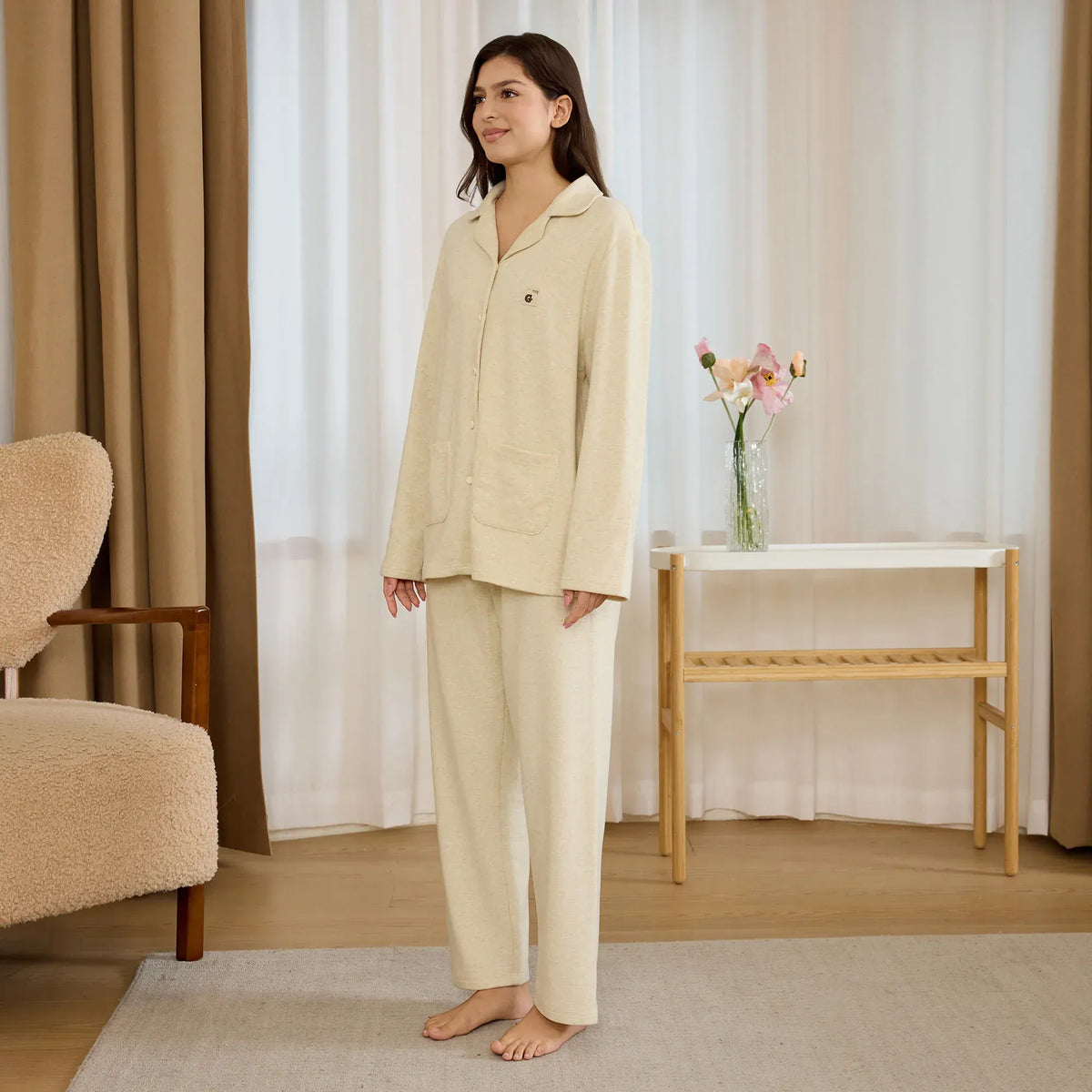 Solid Pajama Set-2Pc for Women Image