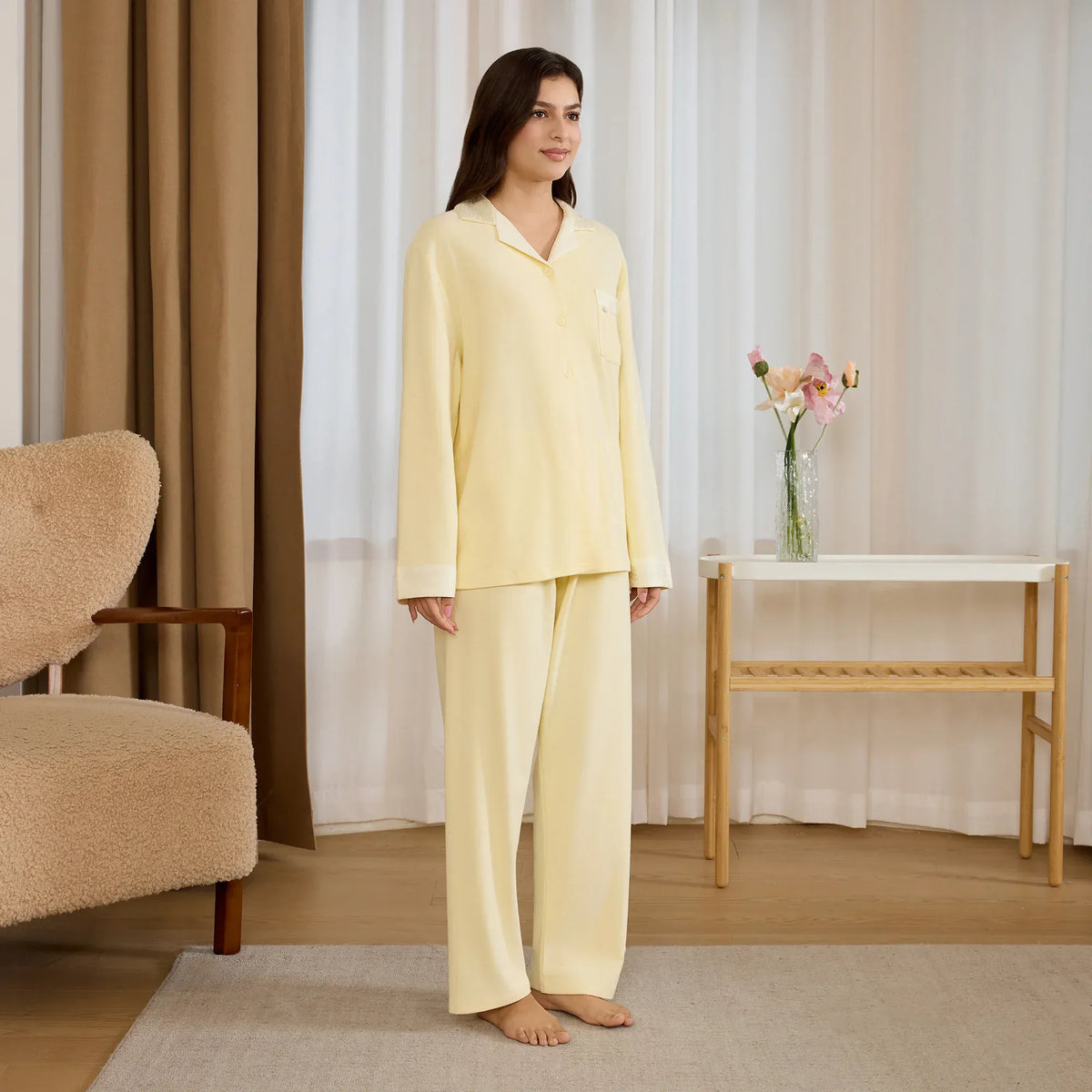 Color-Blocked Pajama Set-2Pc for Women Image