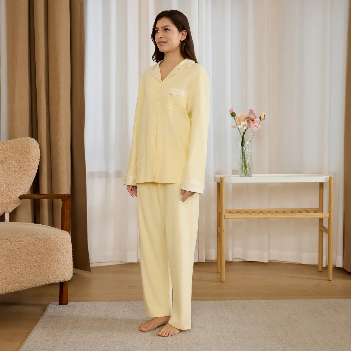 Color-Blocked Pajama Set-2Pc for Women Image