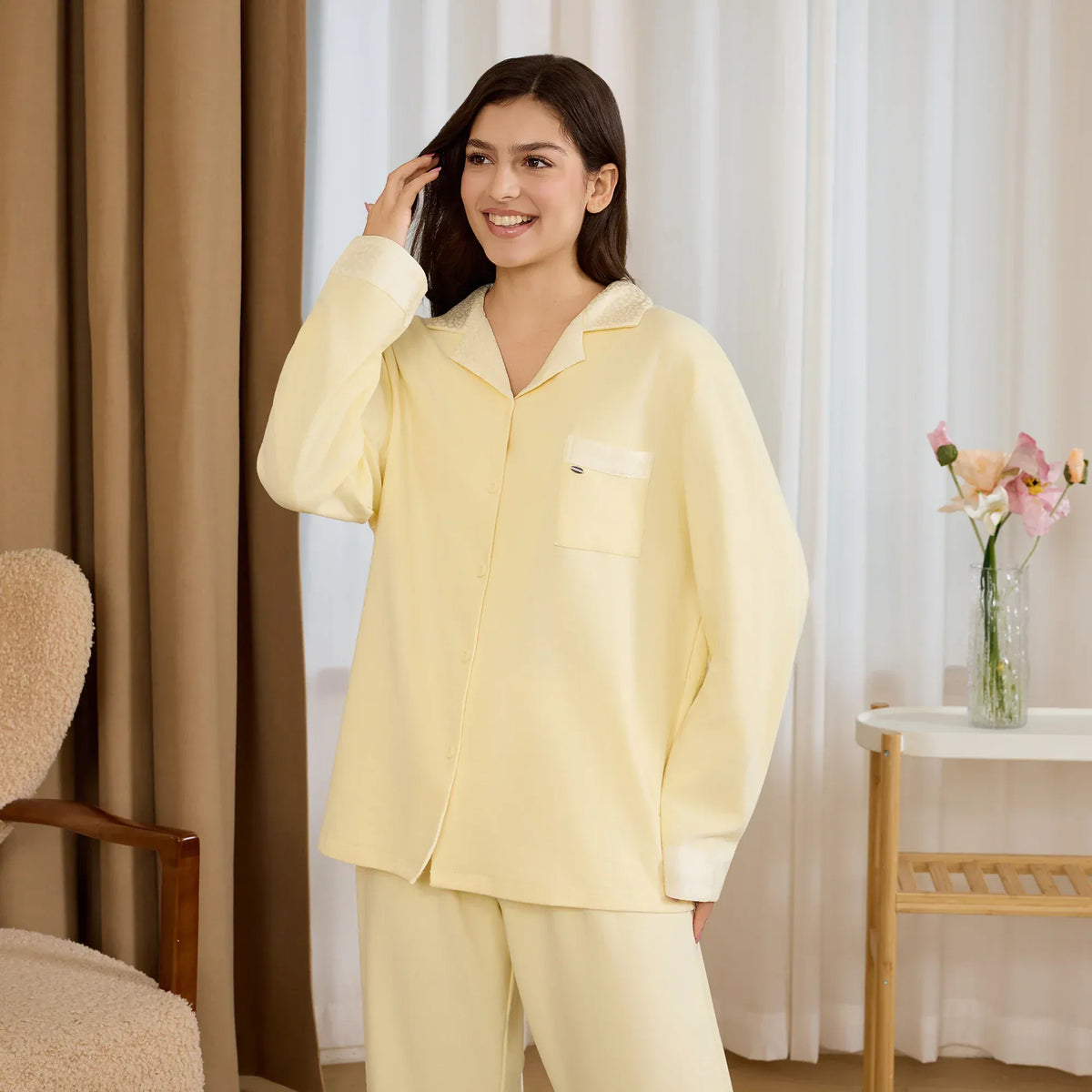 Color-Blocked Pajama Set-2Pc for Women Image