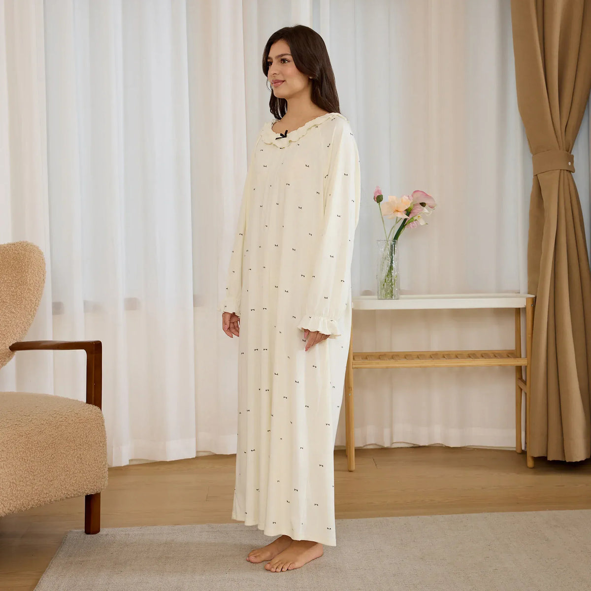 Printed Pajama Dress for Women Image