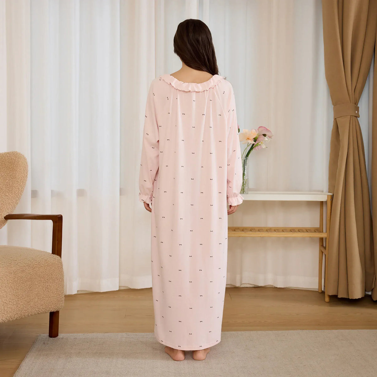 Printed Pajama Dress for Women Image