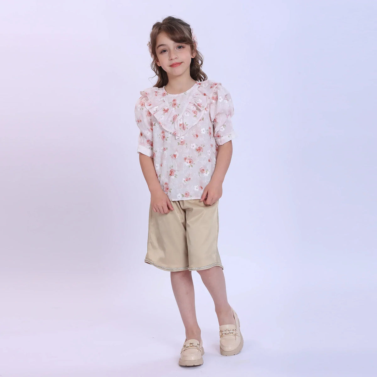 Embroidery Fashion Shorts For Girls Image