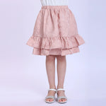 Pink Jacquard Fashion Skirt For Girls Image