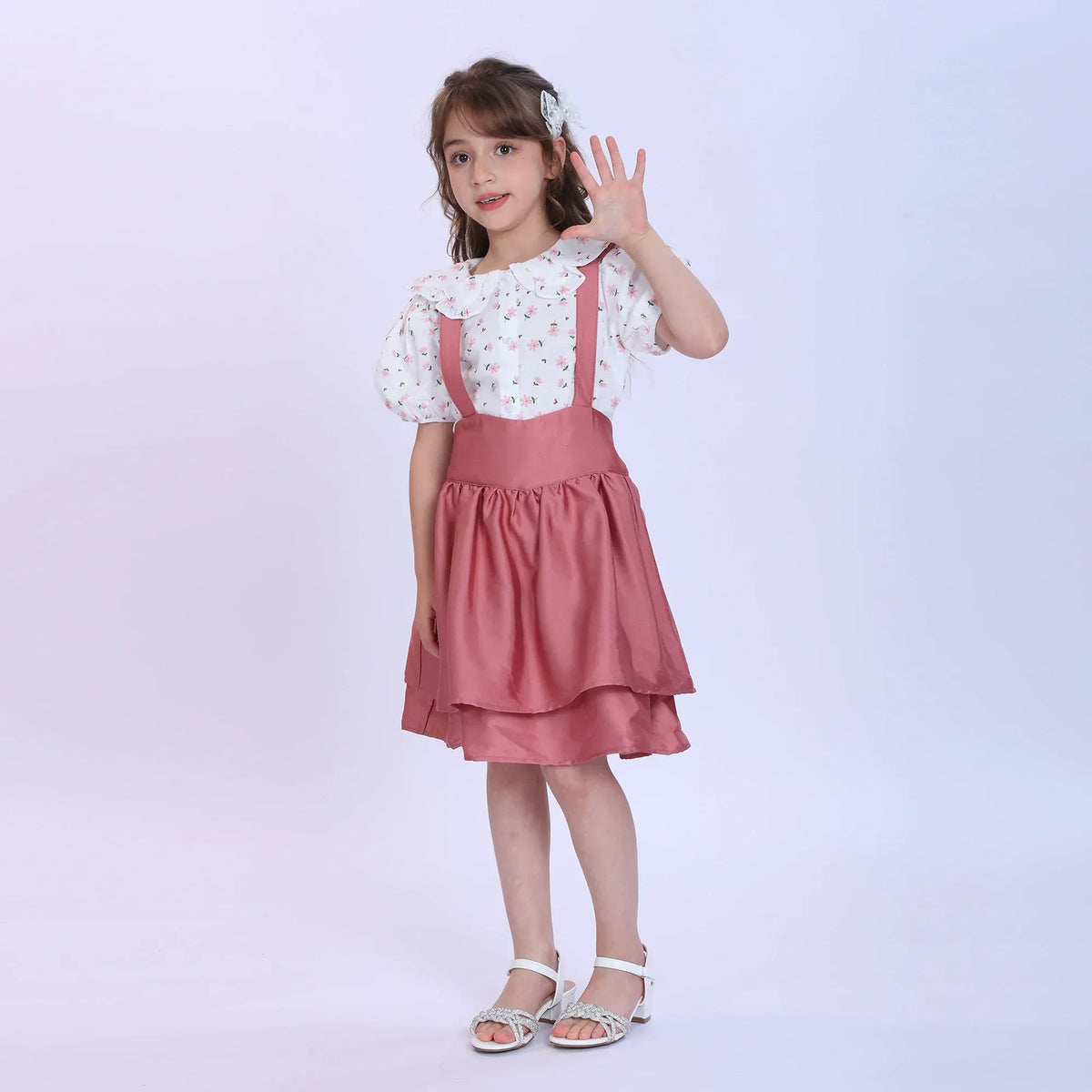 Pink Plain Fashion Skirt For Girls Image