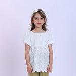 White Floral Fashion Blouse For Girls Image