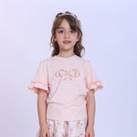Pink Printed Fashion T-Shirt For Girls Image
