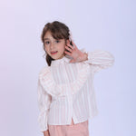 Pink Striped Fashion Shirt For Girls Image