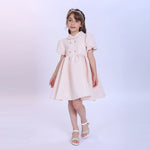 Light Pink Jacquard Fashion Dress For Girls Image