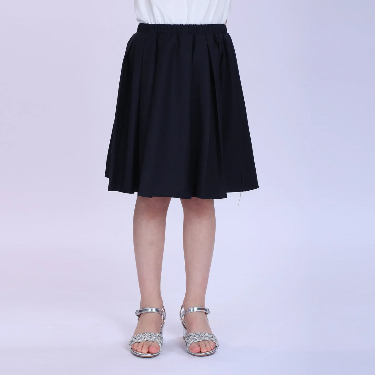 Navy Plain Fashion Skirt For Girls Image