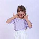 Purple laced Fashion Blouse For Girls Image