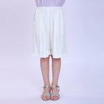 White Plain Fashion Shorts For Girls Image