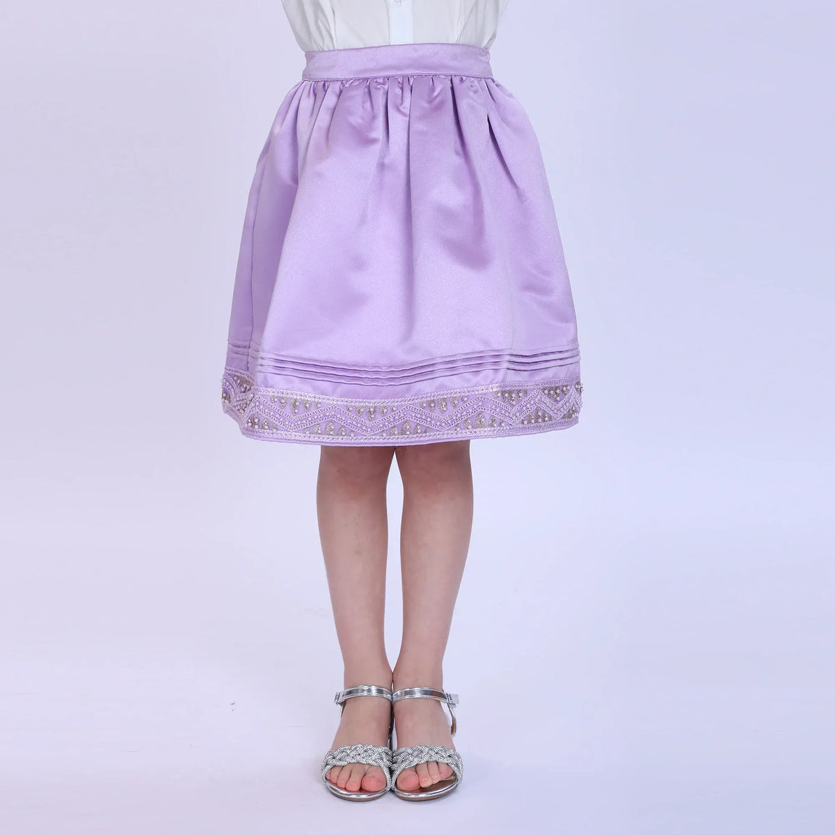 Purple Beaded Fashion Skirt For Girls Image