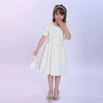 Light Beige Floral Fashion Dress For Girls Image