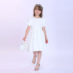 White Floral Fashion Dress For Girls Image