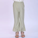 Green Plain Fashion Pants For Girls Image