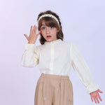 Beige Jacquard Fashion Shirt For Girls Image