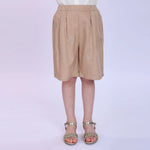 Khaki Embroidery Fashion Shorts For Girls Image