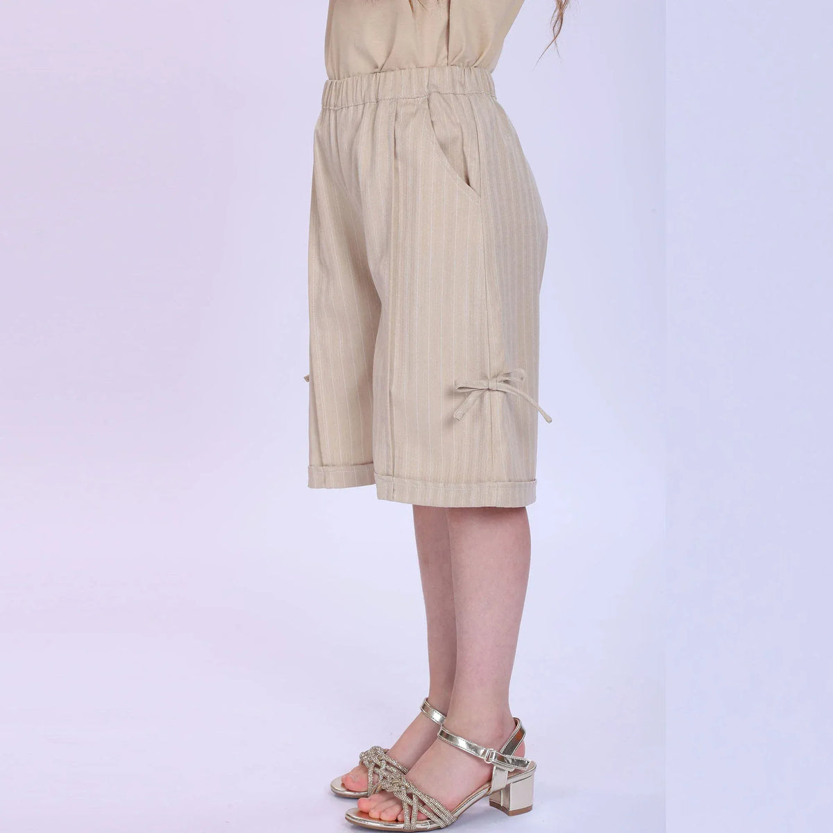 Striped Fashion Shorts For Girls Image