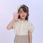 Beige Floral Fashion Shirt For Girls Image