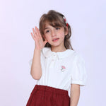White Printed Fashion Polo Shirt For Girls Image