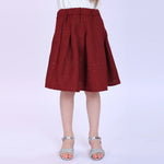 Maroon Prominent Skin Fashion Skirt For Girls Image