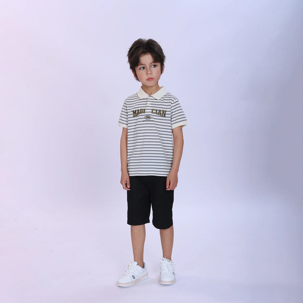 Striped Fashion Polo Shirt For Boys Image