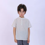 Beige Striped Fashion Shirt For Boys Image