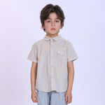Beige Checked Fashion Shirt For Boys Image