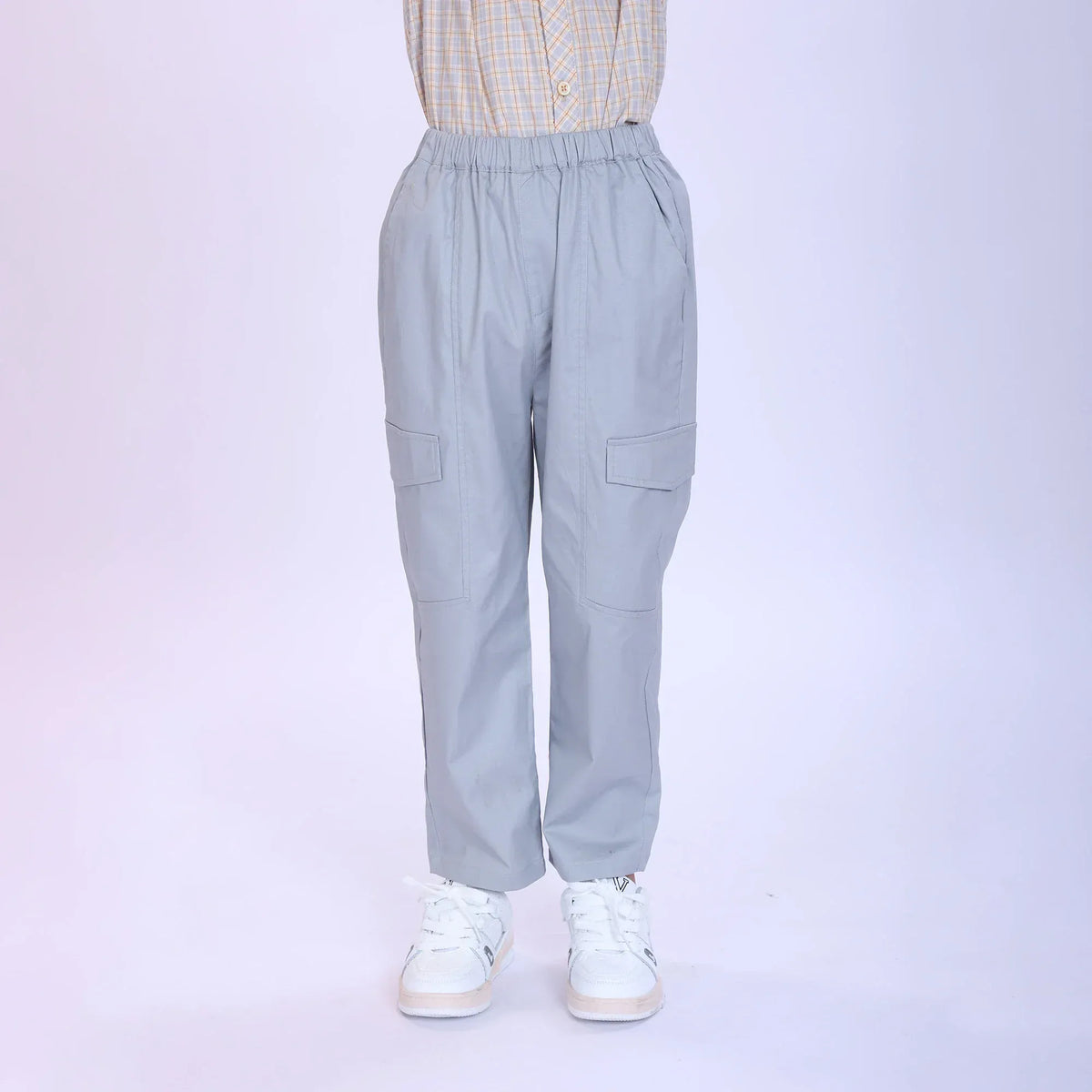 Grey Plain Fashion Pants For Boys Image