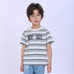 Grey Striped Fashion T-Shirt For Boys Image