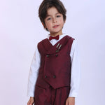 Maroon Badge Fashion Waistcoat For Boys Image