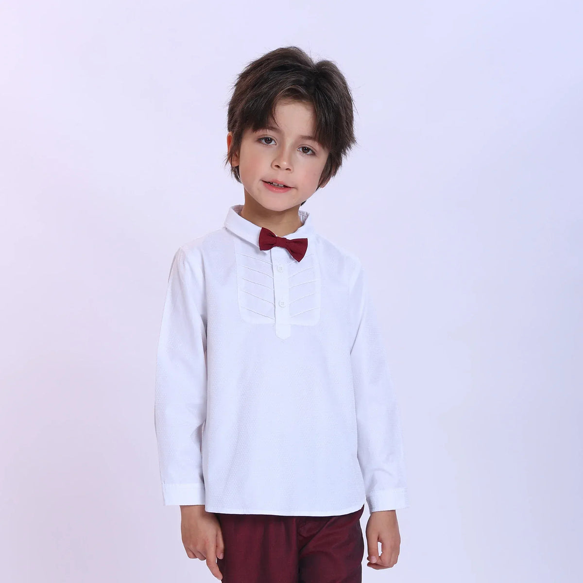 White Checked Fashion Shirt For Boys Image