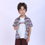 Maroon Printed Fashion Shirt For Boys Image