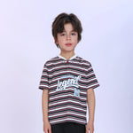 Maroon Striped Fashion T-Shirt For Boys Image