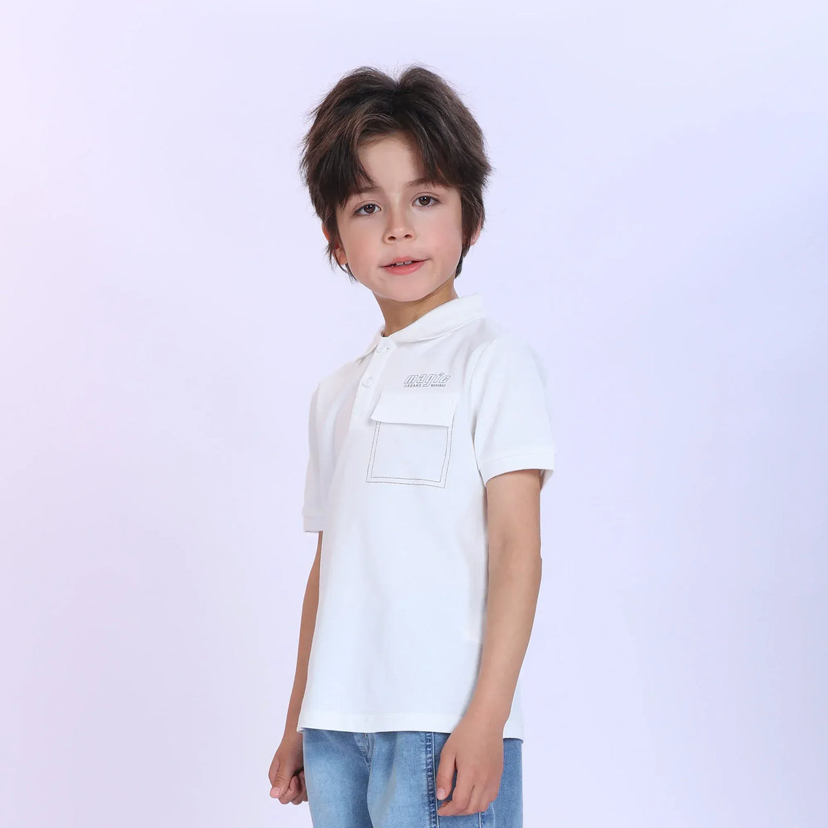Printed Fashion Polo Shirt For Boys Image