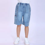 Jeans Blue Washed Jeans Fashion Shorts For Boys Image