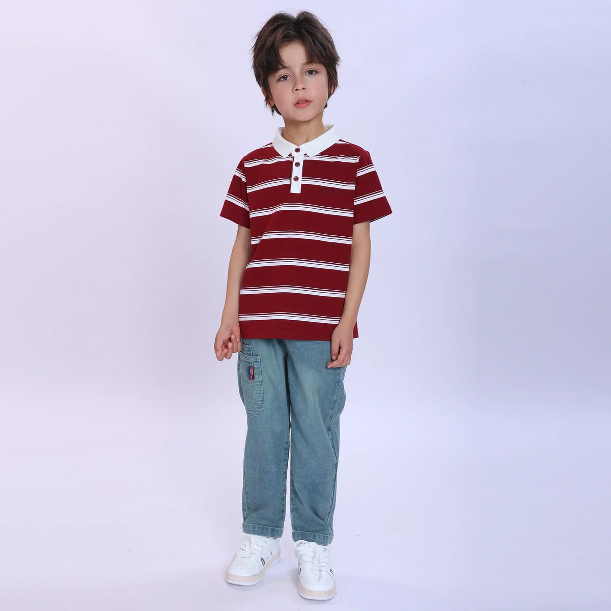 Striped Fashion Polo Shirt For Boys Image
