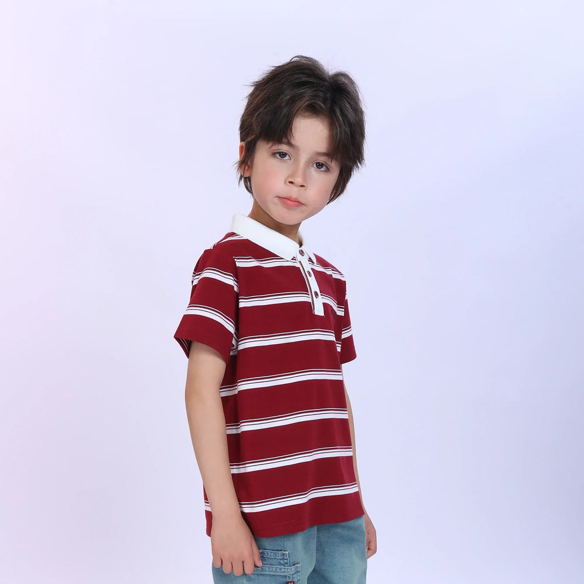Striped Fashion Polo Shirt For Boys Image