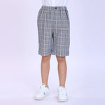 Grey Checked Fashion Shorts For Boys Image