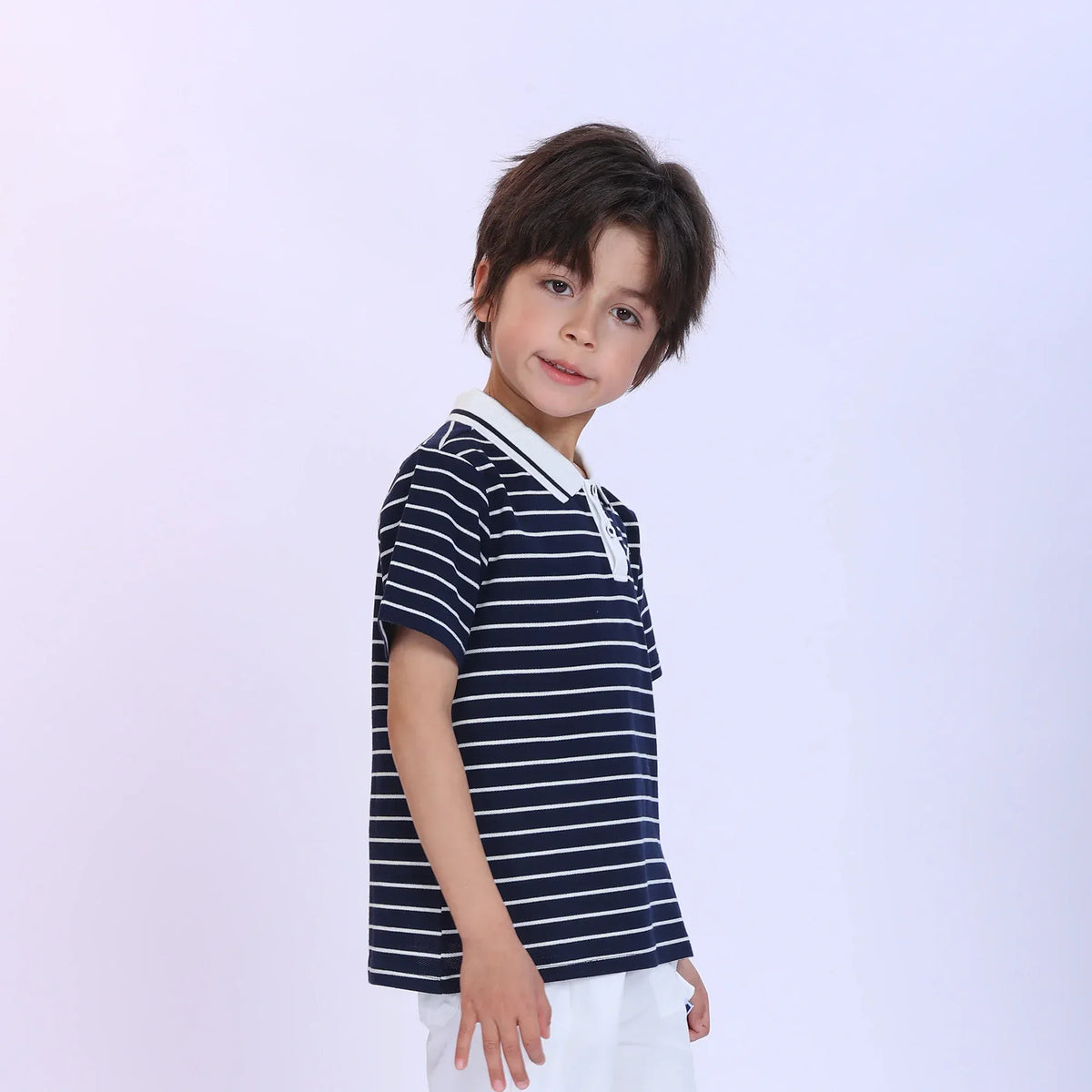 Striped Fashion Polo Shirt For Boys Image