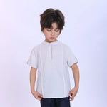 Beige Solid Fashion Shirt For Boys Image