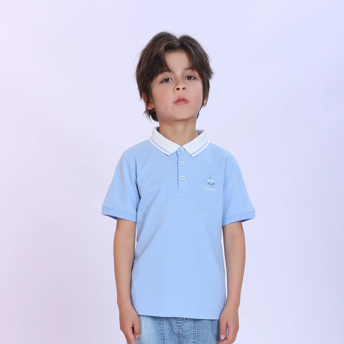Blue Badge Fashion Polo Shirt For Boys Image