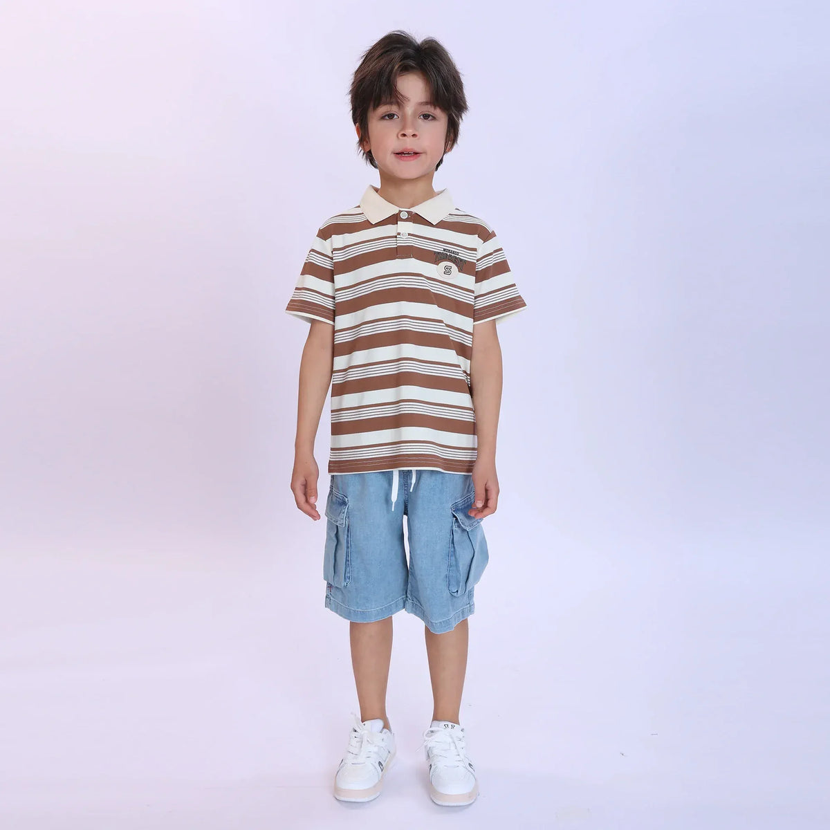 Striped Fashion Polo Shirt For Boys Image