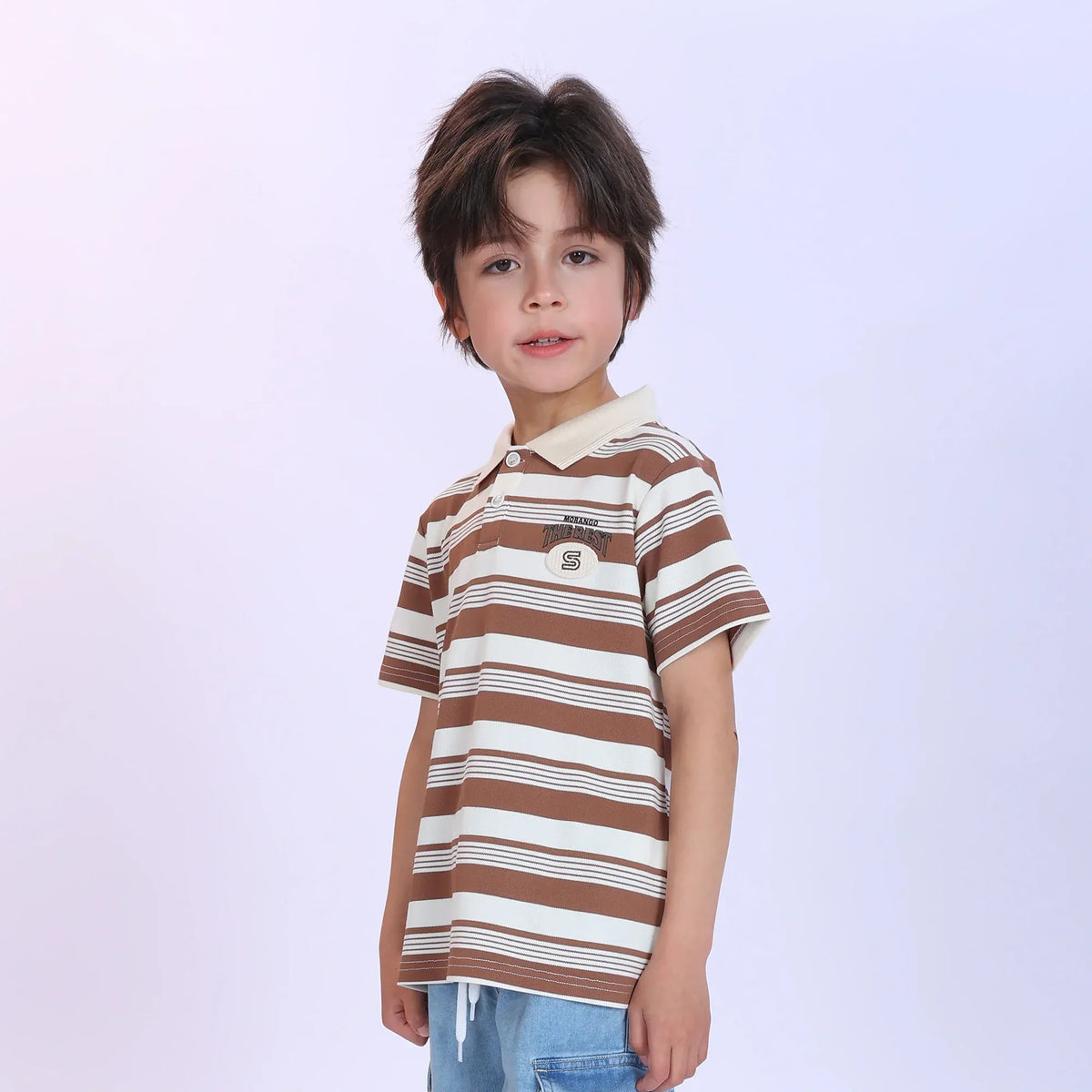 Striped Fashion Polo Shirt For Boys Image