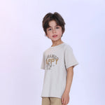 Beige Printed Fashion T-Shirt For Boys Image
