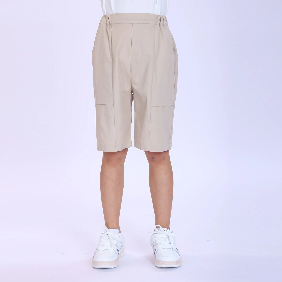 Khaki Plain Fashion Shorts For Boys Image
