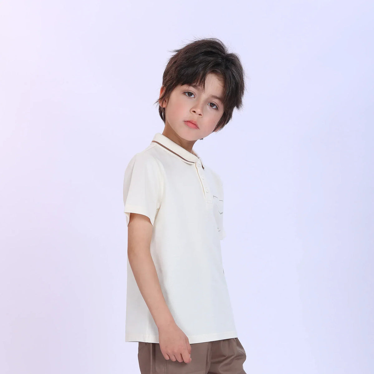 Printed Fashion Polo Shirt For Boys Image