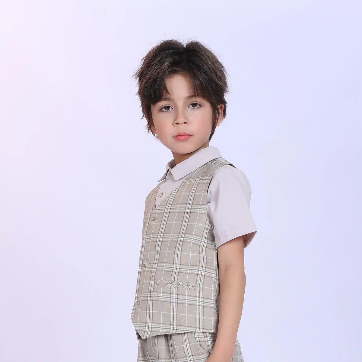 Checked Fashion Waistcoat For Boys Image